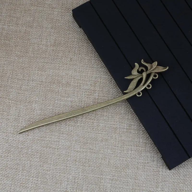 Bronze Plated Винтажные ободки для волос в китайском стиле с цветами, античные металлические заколки для волос для женщин, свадебные аксессуары для волос, Ювелирное Украшение для волос - Цвет: Bronze Plated
