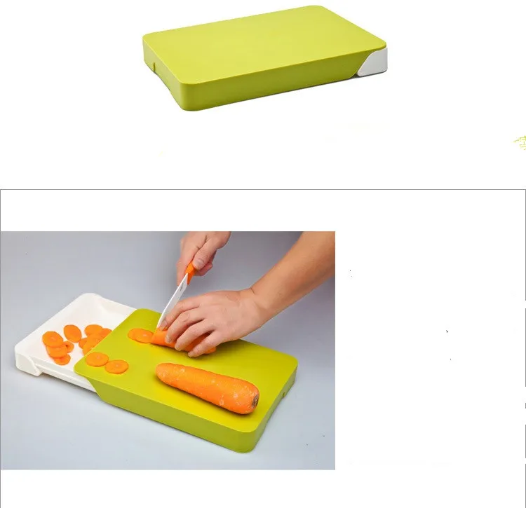 1PC Multi-function Creative 2 in 1 Drawer Receiver Plastic Fruits Vegetables Kitchen Tools Cutting Board Chopping Block KX 009 | Дом и сад