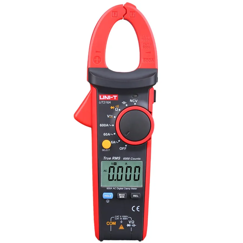 UNI-T UT216A/UT216B/UT216C/UT216D серии 600A True RMS цифровой клещи; VFC/NCV/температурный тест - Цвет: UT216A AC 600A