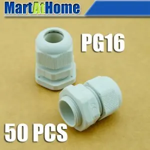 

50PCS/lot PG16 Waterproof Nylon Connector PG Cable Gland Dia. 10~14mm White Free Shipping #BV120 @CF