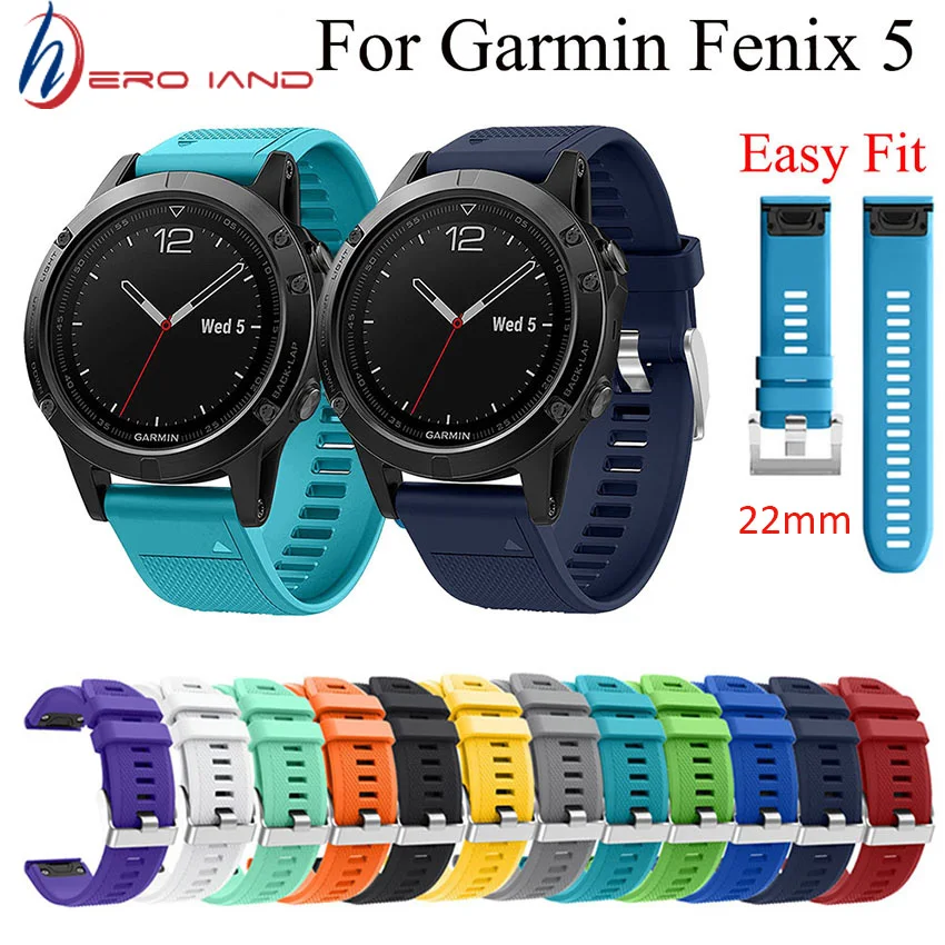 26 22 20 мм ремешок для часов Garmin Fenix 5X5 5S 3 3HR D2 S60 gps часы быстросъемные силиконовые Easyfit ремешок