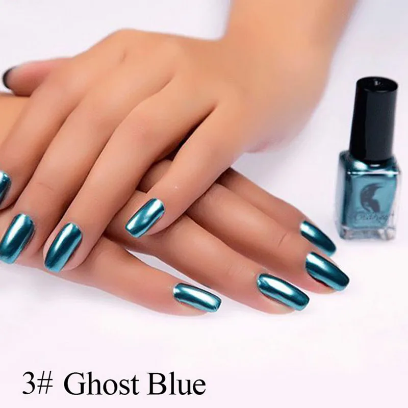 blue1 17 цветов, модный металлический зеркальный лак для ногтей, 6 мл, долговечные Лаки, титановые ногти, зеркальный дизайн, серебряный лак для ногтей - Цвет: blue1