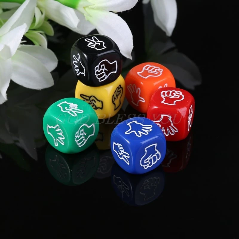 6 шт./компл. забавные питьевые игры игральные кости камень бумага ножницы гадание