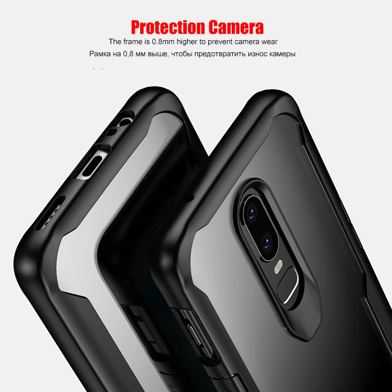 LuckGuard OnePLus 6 T чехол противоударный силиконовый край OnePlus 6 Жесткий прозрачный чехол из поликарбоната для Oneplus 5 T One plus 6 6 T Luxruy Coque