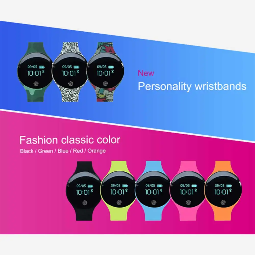 Новинка 2018 Bluetooth Смарт браслет фитнес шагомер часы Женский трекер активности для