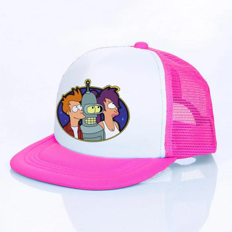 YF10716 Planet Express Rocket Ship Outdorr Mesh Hat For Men Women Futurama Bender Meme Snapback Caps Combat Robot Trucker Cap YF107 - Цвет: YF10716