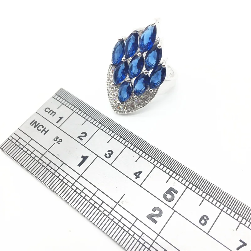 Aisure Монтана Синий Циркон Серебряный цвет свадебный набор украшений для женщин