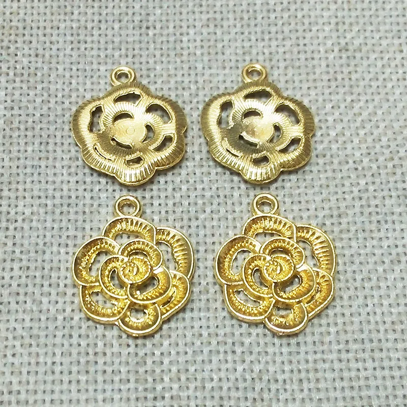 Серьги Выводы талисманы филигранный цветок разделитель бусин голова Будды