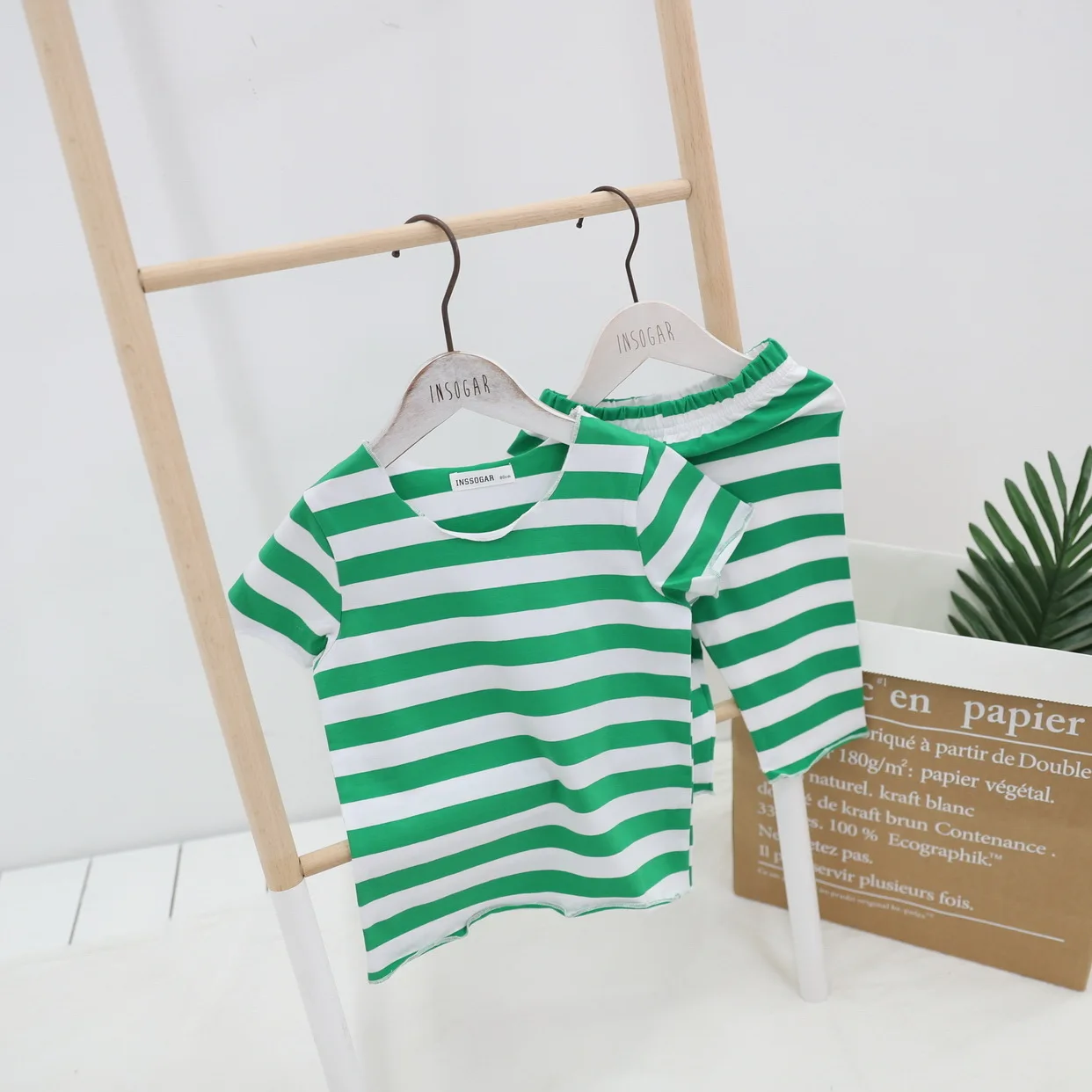 Детский пижамный комплект в полоску детская пижама из двух предметов летний