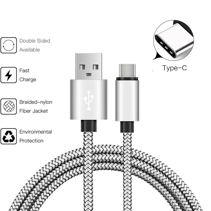 2.4A Кабель с разъемом типа C USB кабель для мобильного телефона батарея зарядное