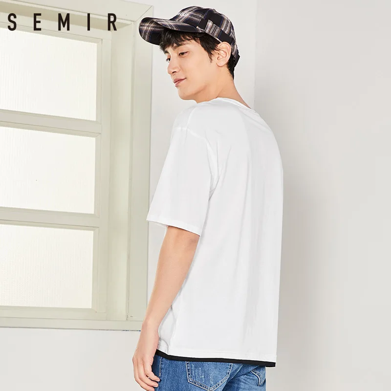 SEMIR Футболка мужская 2018 летняя свободная одежда с короткими рукавами и круглым