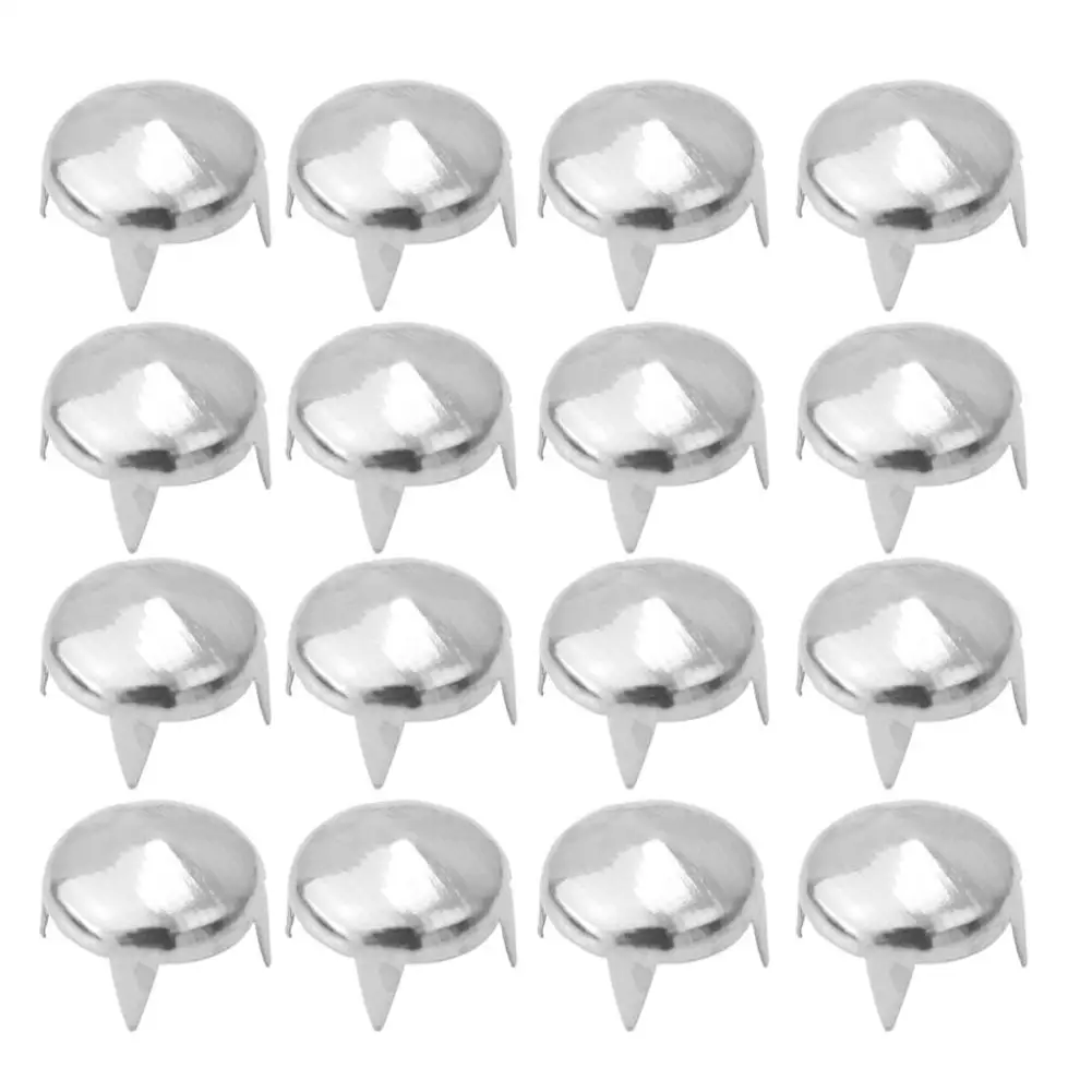 100 X круглые Шипы серебристого цвета металлические панк Рок пятна заклепки для