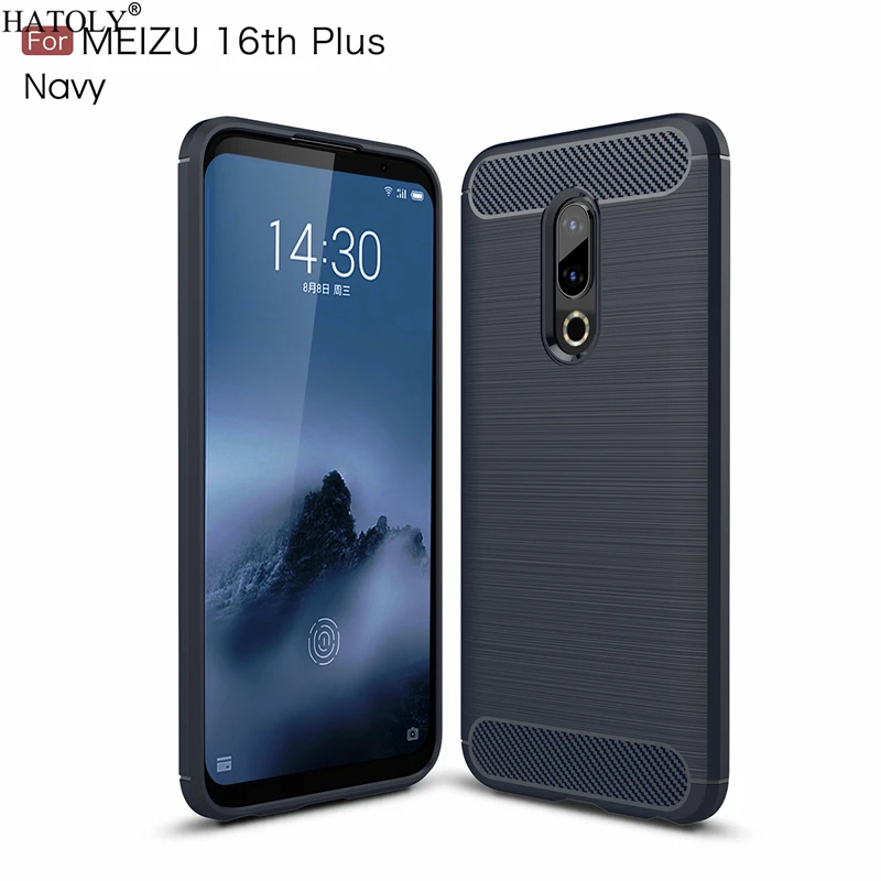 HATOLY For Capas Meizu 16th Plus Case 16 Anti-knock Soft TPU Brushed Rugger Silicone Phone Cases | Мобильные телефоны и