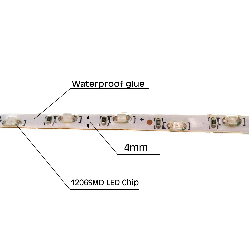 5 В USB Светодиодная лента SMD1206 1 м ходовая вода эффект гибкие светодиодные полосы