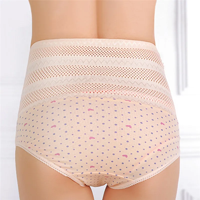 Для женщин Высокая талия трусы послеродовые материнской нижнее белье животик