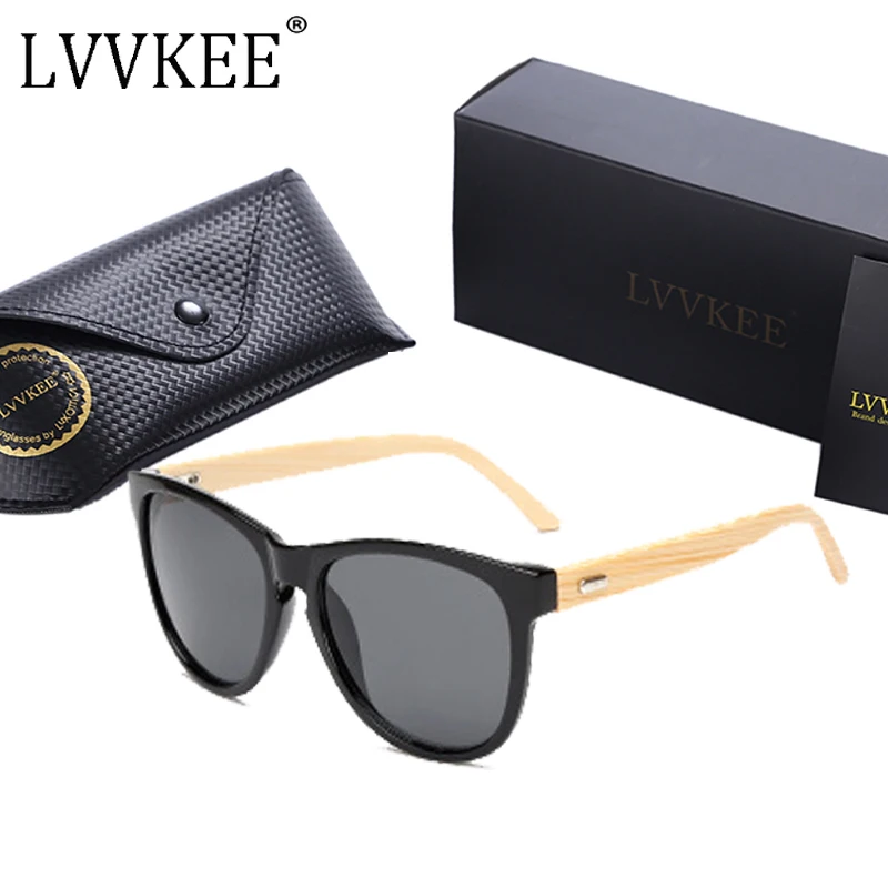 LVVKEE высококачественные бамбуковые солнцезащитные очки ручной работы для