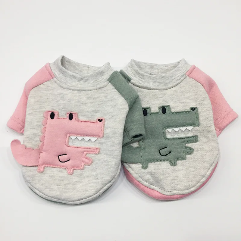 Cute Crocodile худи для щенков пальто собак Wimter хлопчатобумажная одежда домашних