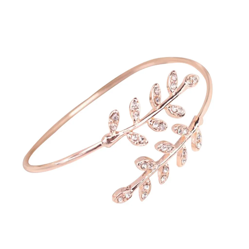 New design Bracelet Women Fashion Fresh Leaf Opening Adjustable Simple Jewelry Gift for | Украшения и аксессуары