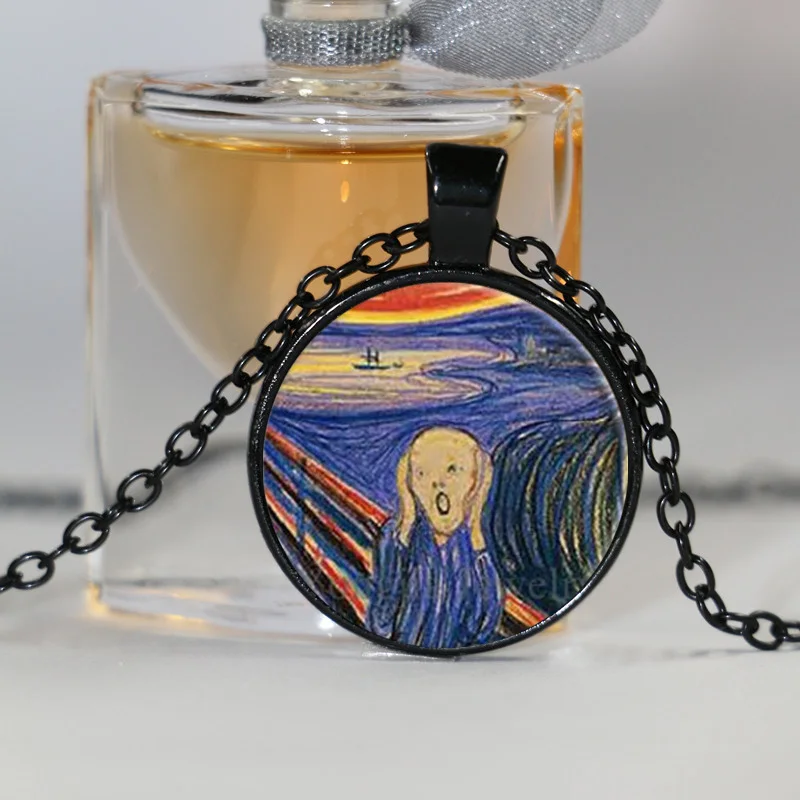 Кулон из стекла Крик Эдварда Манча арт дер шрей натур ожерелье ювелирные изделия