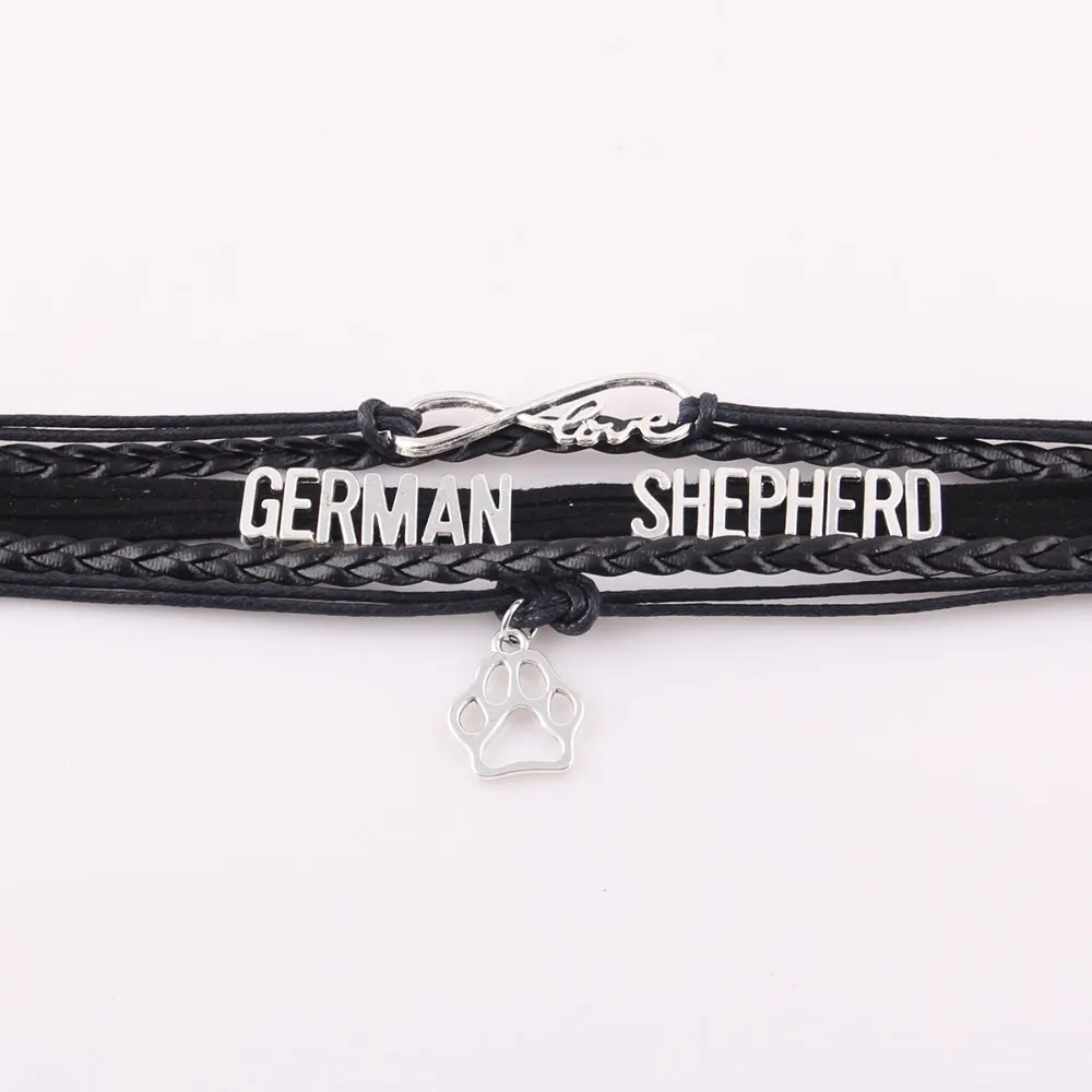 Мужские и женские браслеты с кожаной окантовкой в виде знака бесконечности|german