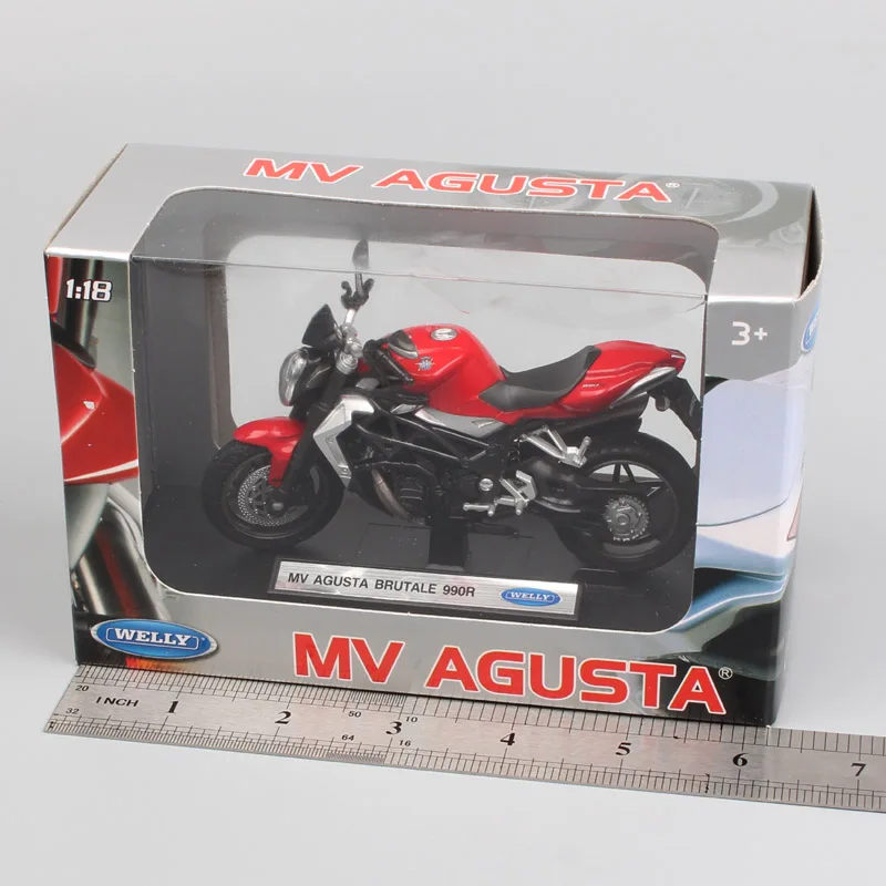 1:18 Масштаб миниатюрный Welly MV Agusta Brutale 990R спортивный двигатель проезжей части мотоцикла литой модель Игрушечная машина для коллекционирования