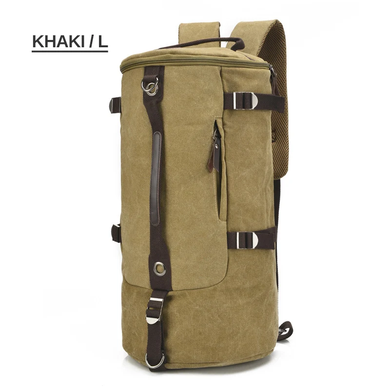 L khaki Мужская холщовая спортивная сумка для фитнеса, мужская сумка для путешествий, сумка на плечо, рюкзак для альпинизма, Большой Вместительный холщовый рюкзак, спортивная сумка XA92D - Цвет: L khaki