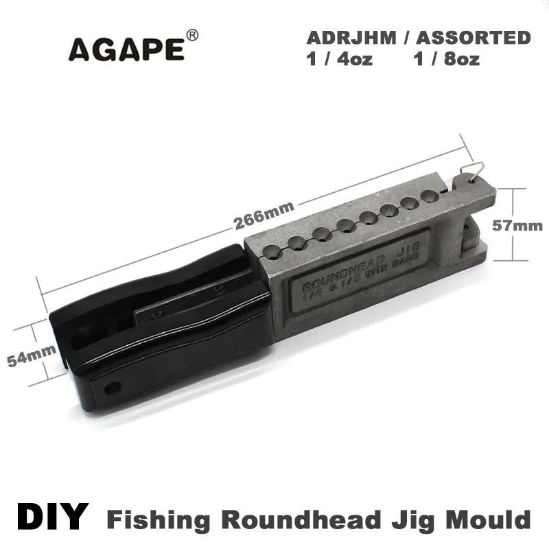 Agape DIY рыболовная круглая головка джиг форма ADRJHM/Ассорти комбо 1/4 унции (7 г) 1/8
