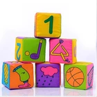 Детские игрушки для новорожденных 0-12 месяцев, строительные блоки, мягкие плюшевые кубики, Обучающие кубики
