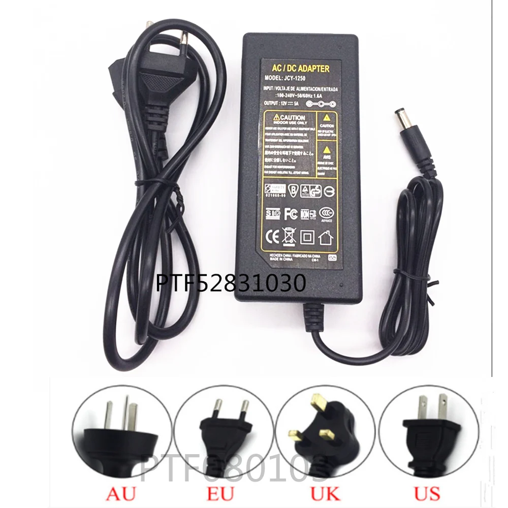 12V5A 12 V 5A AC100V-240V 60 W светодиодный адаптер питания трансформатор для Imax светодиодный полосы 5050 2835 настоящий 5A