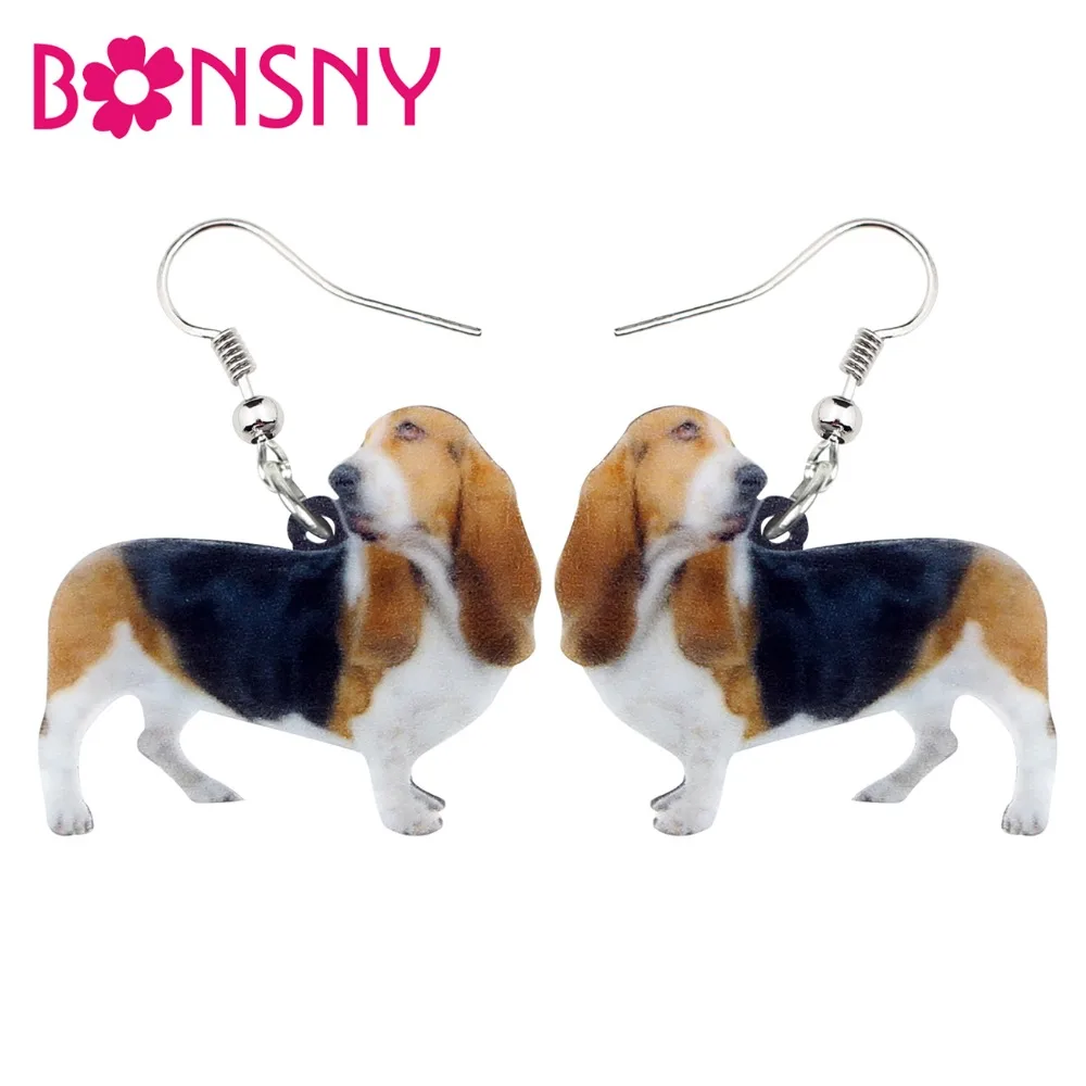 Bonsny акриловый Новый басовый набор собака серьги подвески в форме капли