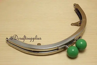 Металлическая рамка для кошелька клей на застежке Полукруглая никель серебро 6