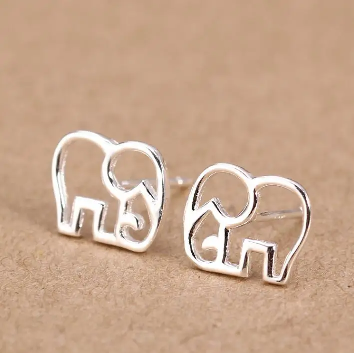 Jisensp Fashion Cute Tiny Elephant Stud Earrings Gift for Girls Friend Kids Lady Brincos Vintage Jewelry Simple Animal Earings | Украшения