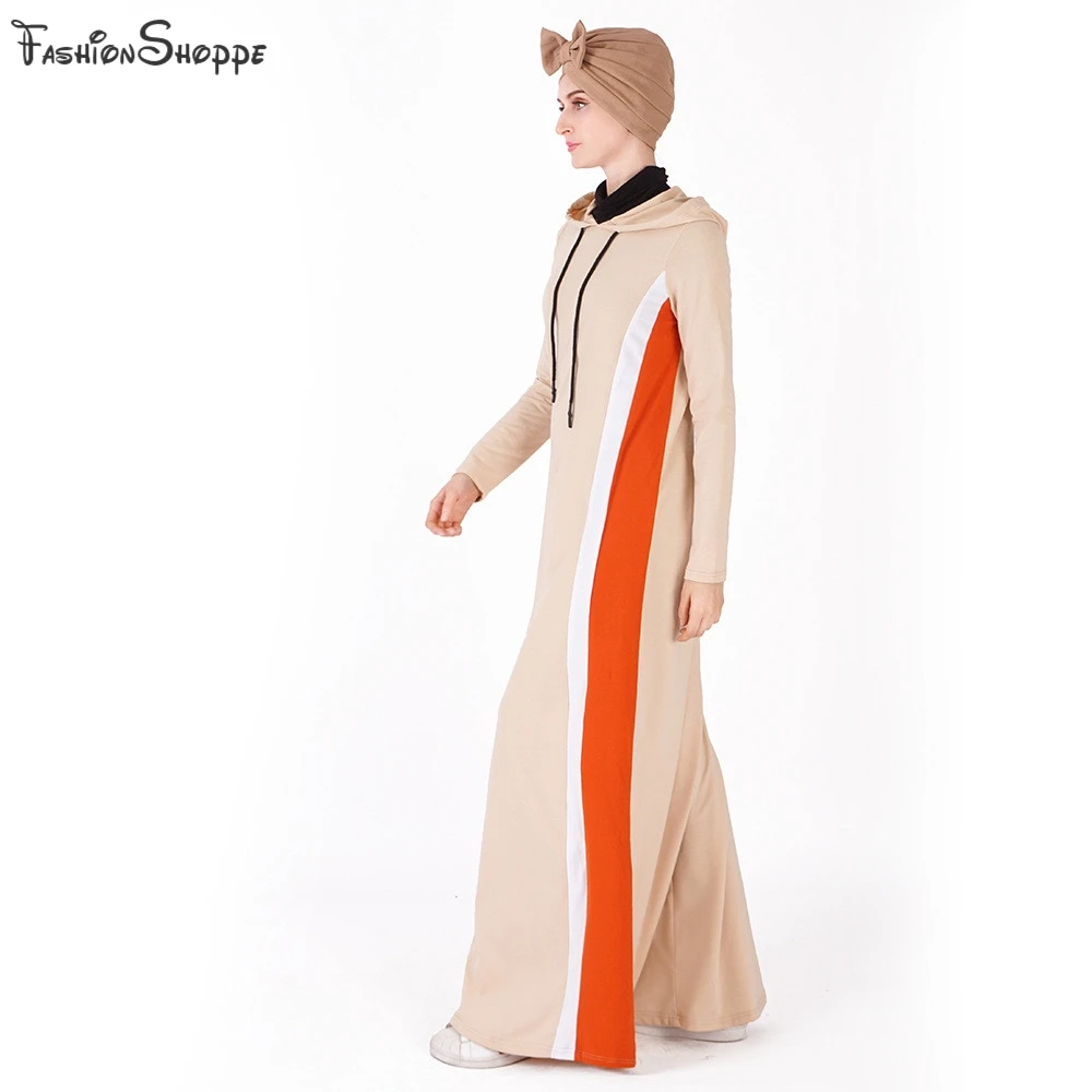 Женское повседневное длинное платье с капюшоном мусульманское макси для девушек