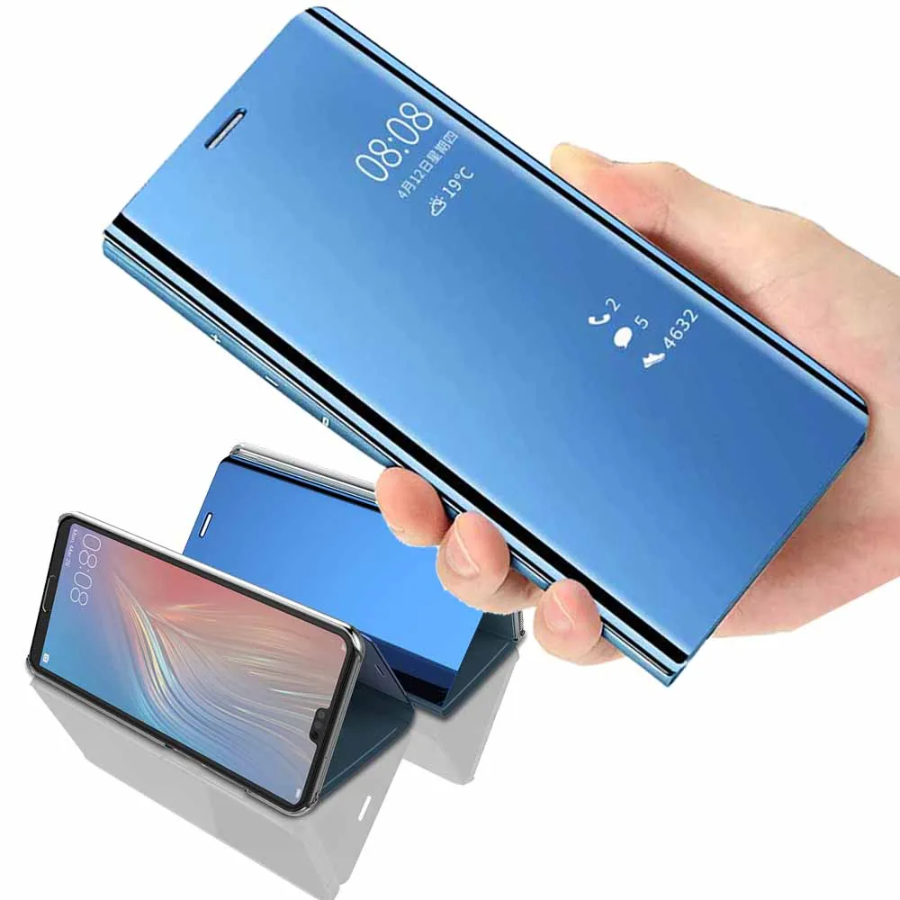 Прозрачный зеркальный чехол для samsung note 9 8 5 кожаный флип телефона подставка Galaxy s9