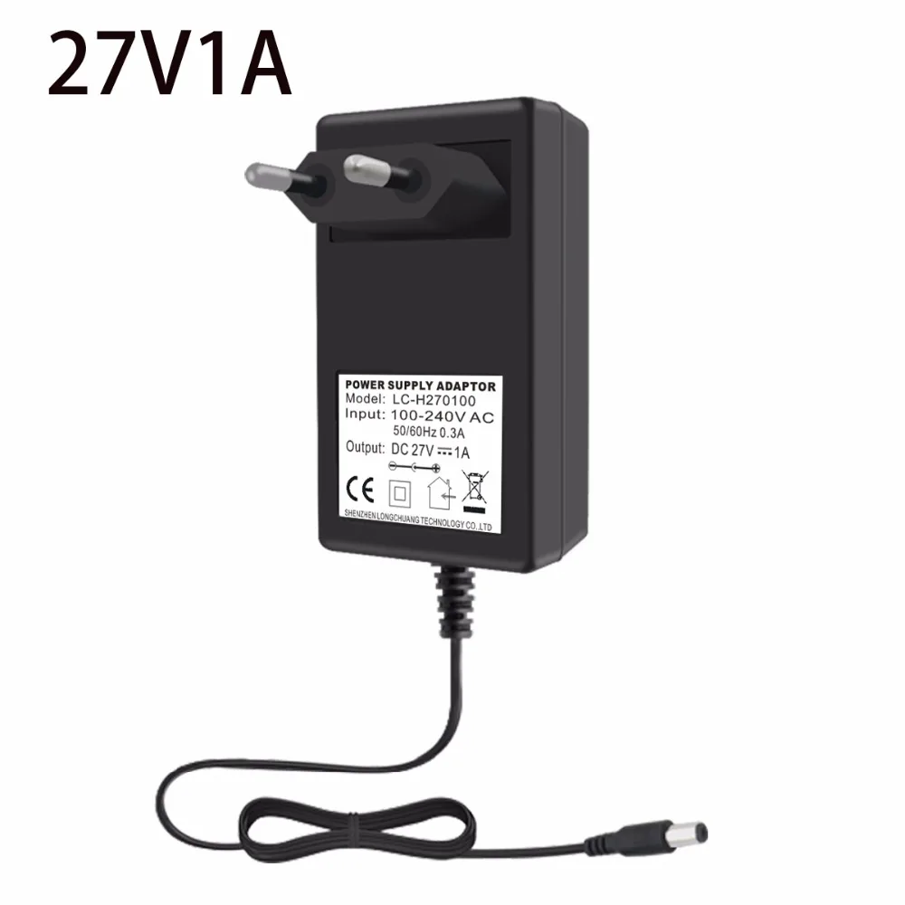 

VORED 27V 1A Charger Power Adapter Converter US/EU/UK Plug Power Supply DC 5.5*2.5mm for Routers/LED Light