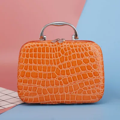Orange Женская маленькая косметичка, косметичка для макияжа, маникюрные сумки, дорожный несессер, косметичка, органайзер, сумка для кистей, чехол для макияжа, чехол - Цвет: Orange