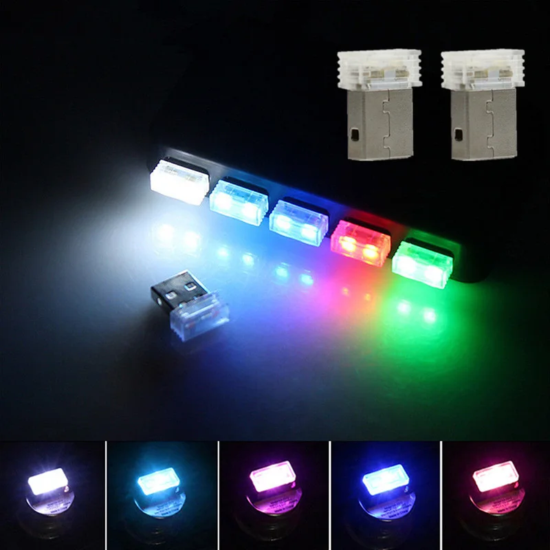 Гибкая мини USB светодиодный светильник яркое разноцветное стайлинга автомобилей