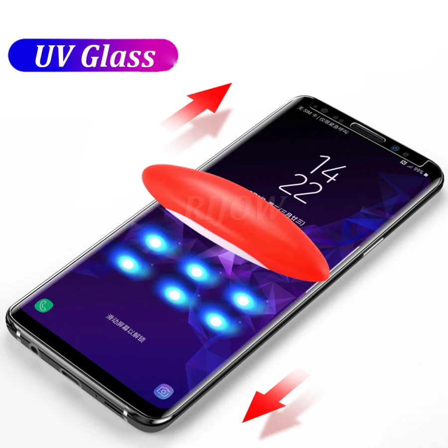 УФ протектор экрана из закаленного стекла для Samsung Galaxy S21 S20 S10 S9 S8 полный жидкий