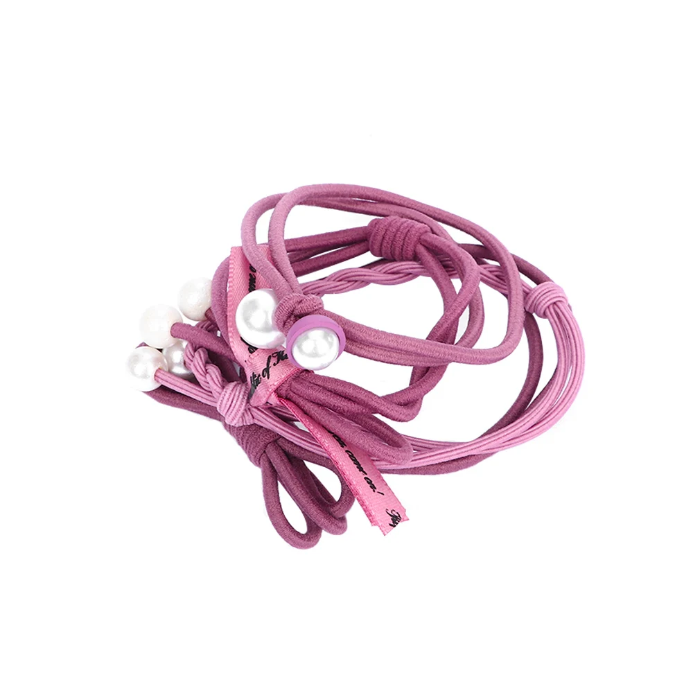 

8pcs Girls Hair Band Cute Tassel Bow Headbands Imitation Pearl Crystal Elastic Rubber Bands Colorful Hair Ropes Hair Accessories
