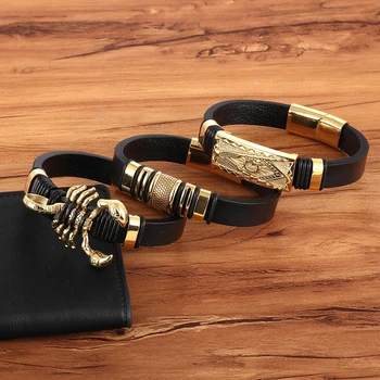 Genuine Leather Bracelet - Scorpion Pattern 6