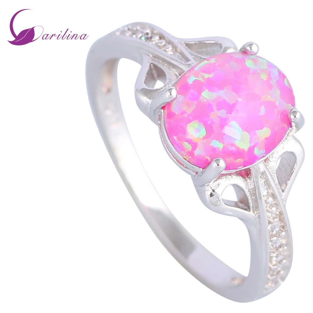Кольца с розовым огненным опалом женские вечернее Ювелирное Украшение