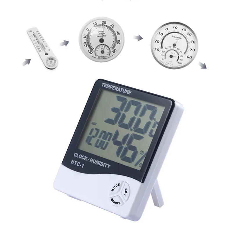 ЖК Термогигрометр цифровые часы с метеостанцией nixie будильник Температура