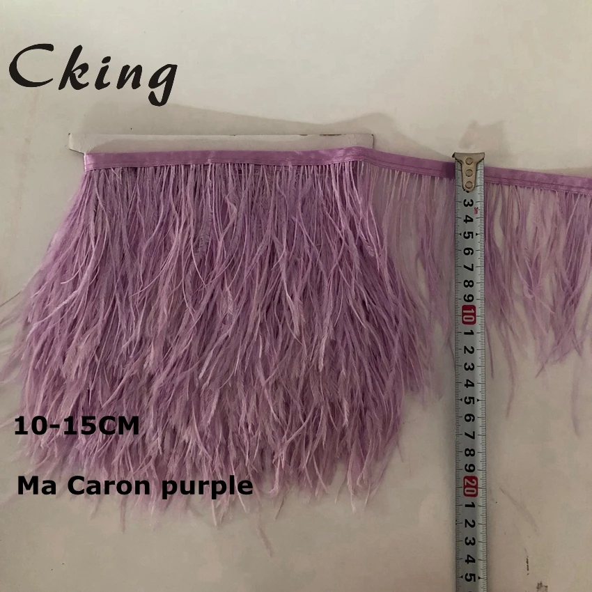 

10meter 42 colors Natural ostrich feather Trimming height 10-15cm feathers ribbon for DIY wedding party dresss decoration craft