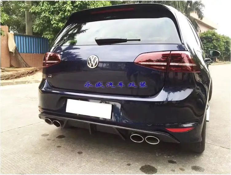 Jioyng углеродного волокна заднего бампера спойлер Диффузор Крышка для Volkswagen VW Golf 7