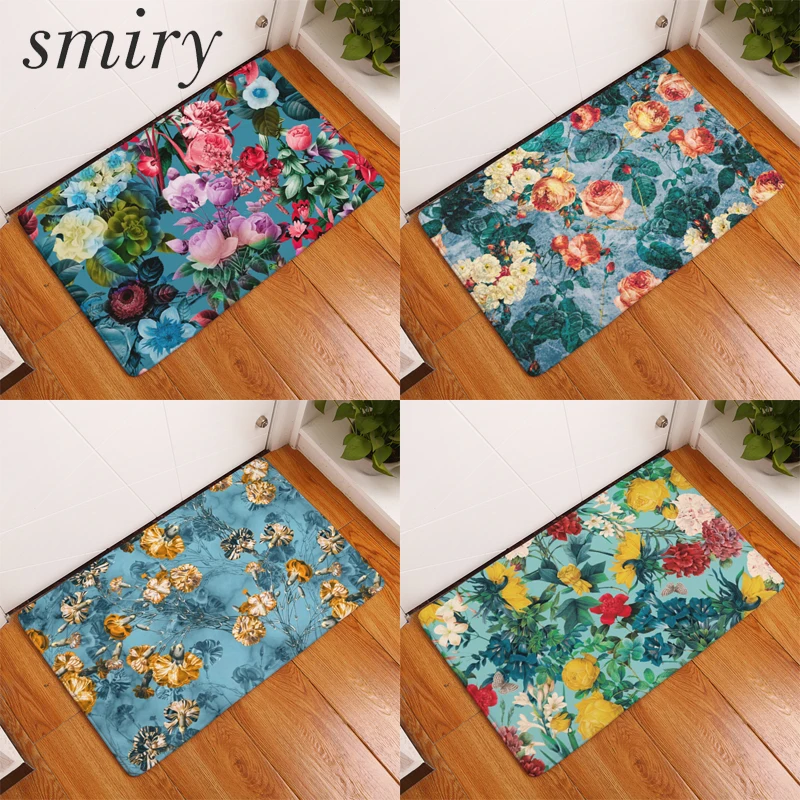 Smiry перед дверью коврики красочные летние цветочные розы ковры 40*60 см свет