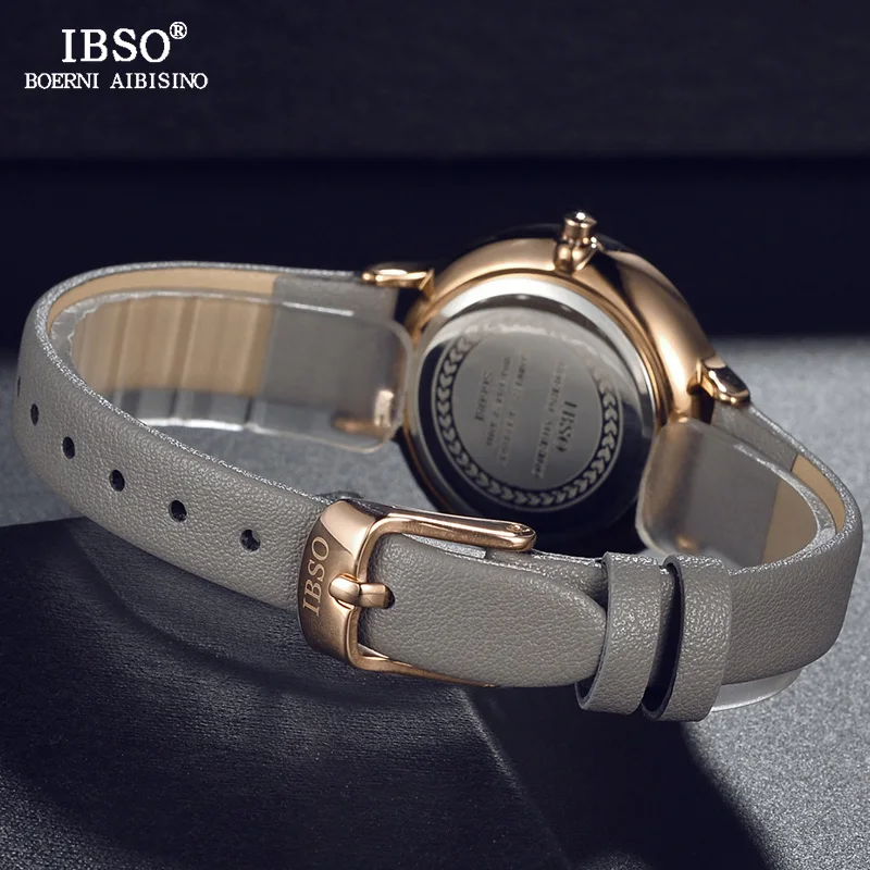 IBSO брендовые простые женские наручные часы с кожаным ремешком Relogio Feminino Модные