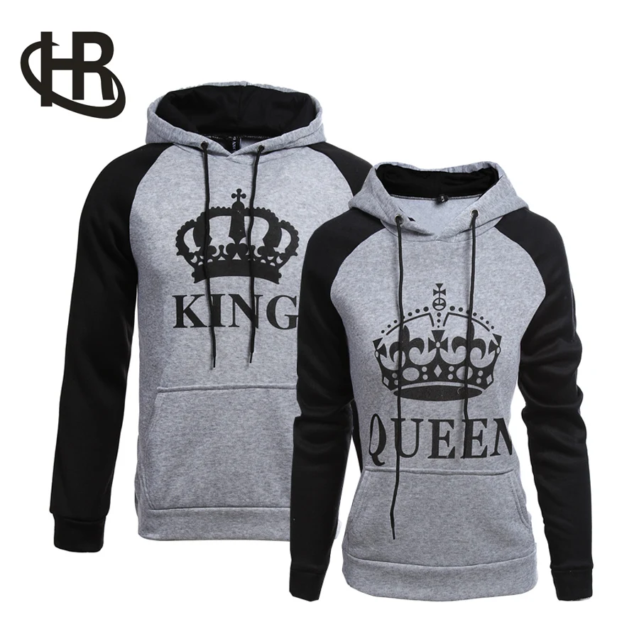 Толстовка с капюшоном H & R для пары King Queen Crown пальто куртки топы|sweatshirt hood|hoodie