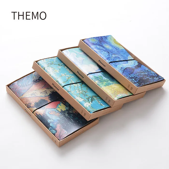 PU Leather Cover Planner Notebook Van Gogh Travel Journal Diary Book Exercise Composition Binding Note book Notepad Gift 2019 | Канцтовары