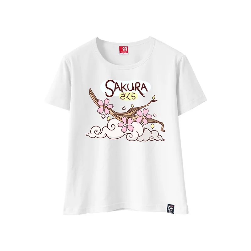 

Japanese Style Women's T-shirt Summer Fashion Tshirt Japan Sakura Ramen Sushi Print Round Neck Short Sleeve Tee Shirt Top Tees