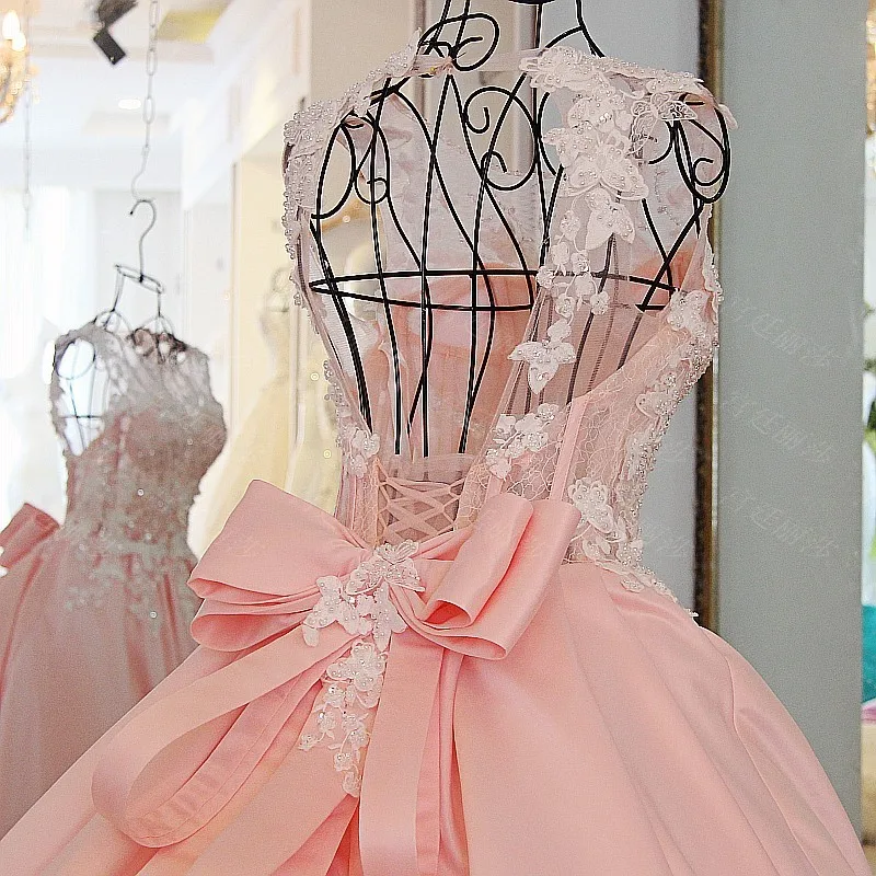 Vestido de festa длинное бальное платье розовые платья для выпускного аппликация